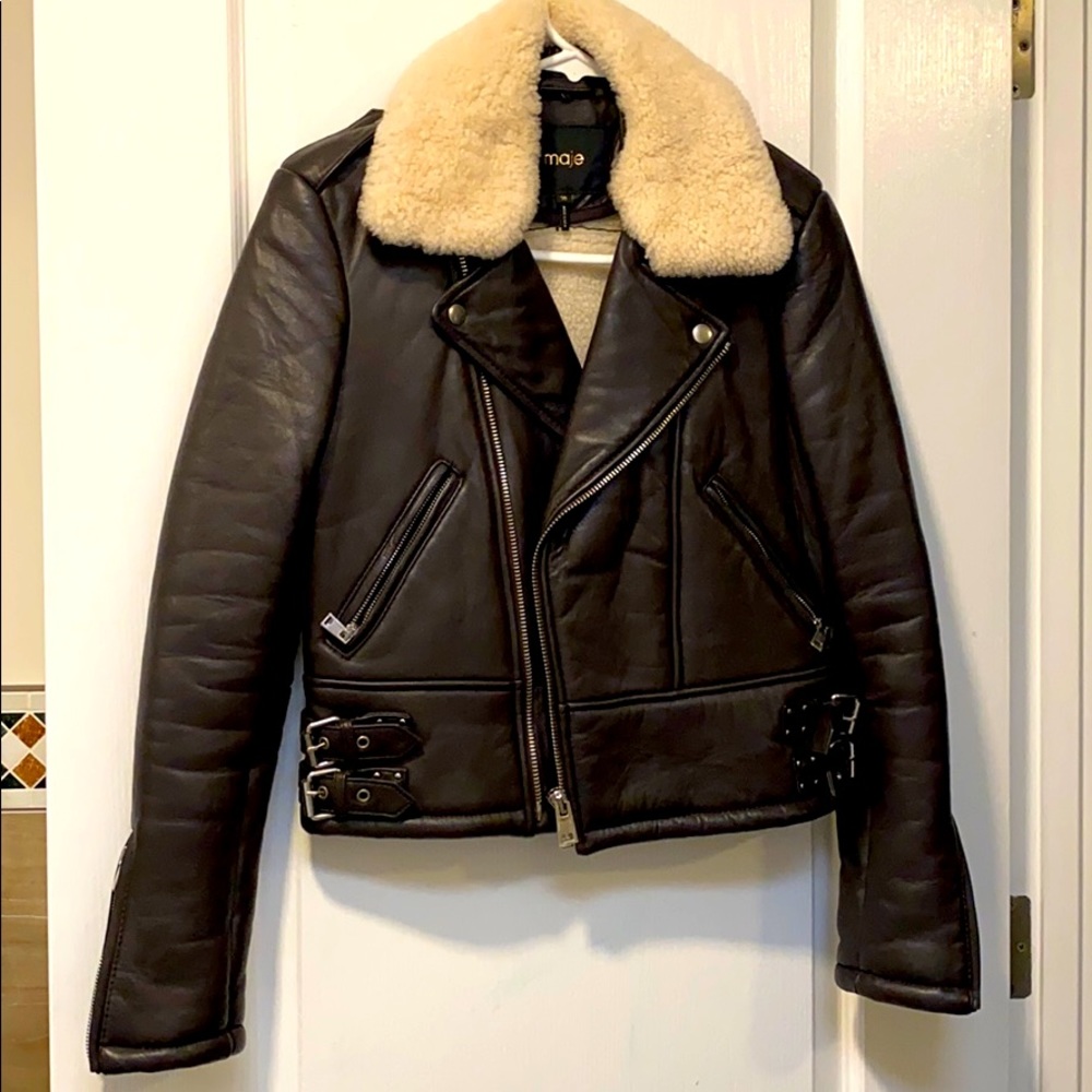 Maje leather biker jacket